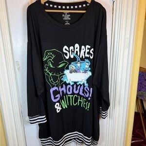 Disney Nightmare Before Christmas Tunic Top 2X Scares Ghouls Witches